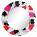 Solid Storage Supplies 36 in. Candy Round Reverse Printed Tempered Glass Art with 24 in. Round Beveled Mirror SO3496791